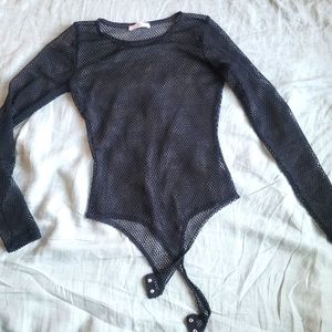 Black Fishnet Bodysuit